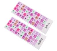 MAGICLULU 2 Hojas Pegatinas Fáciles de Residuos de Colocar de Pegamento para Ideales en Inglés Abs Teclado para Portátil para Educación y Comunicación en Idioma