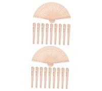 MAGICLULU 2 Juegos Abanico Plegable De Madera Ventilador De Mano Para Mujer Abanicos De Madera Favores De Boda Para Invitados Ventiladores Huecos Abanicos Para Boda Khaki 10 Piezas*2