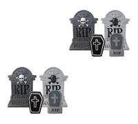 MAGICLULU 2 Juegos Mini Adorno De Lápida De Halloween Halloween Lápida De Halloween Decoración del Cementerio Decoración De Lápidas De Halloween Adornos De Lápida 4 Uds * 2