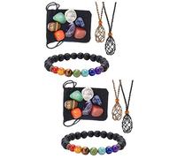 MAGICLULU 2 Juegos piedra de yoga piedras collar de cristal de chakra joya home decor decorate decoración cuerdas para collar DIY collar con soporte de cristal antiguo Decorar red Accesorios