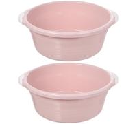 MAGICLULU 2 Lavabos de Plástico para Baño Doméstico Tamaño Mediano Color Rosa Antideslizante Base Multifuncionales para Lavado de Pies y Manos Cubos Prácticos para Cuidado Personal y