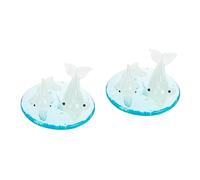 MAGICLULU 2 Piezas Adornos de Delfines Fiesta Mini Criatura Adorno de Mesa Beto babosa decoración del delfín Figura de delfín de Vidrio Adorno de Delfines Figuras de Delfines de Cristal Azul