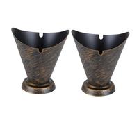 MAGICLULU 2 Piezas cenicero de Hierro Forjado Bandeja con Home Decor decoração casa Room Decor decoración casa Soporte de Tarro de Ceniza de Humo Simple Metal Coffee