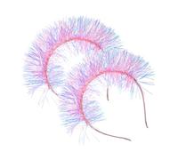 MAGICLULU 2 Piezas diadema para y Venda banda de pelo chica brillante banda para el pelo diadema de oropel con purpurina Linda banda para el cabello el plastico rosa