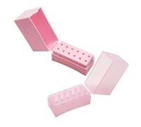 MAGICLULU 2 piezas Estuche para Brocas de Manicura con Compartimentos Caja Organizadora y Expositor para Cabezales de Limado Kit de Almacenamiento para Salón y Uso Personal Rosa y