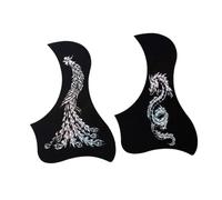 MAGICLULU 2 piezas Golpeador Guitarra Adhesivo Protector Antiarañazos con Diseño Decorativo Dragón y Fénix para Guitarra Acústica Folk Duradero Ligero Portátil