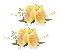 MAGICLULU 2 Piezas Hawaiian Flower Hair Clips Artificial Plumeria Updos Hair Comb For Women Tropical Bridal Headpiece Luau Party Accessory