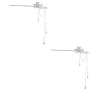 MAGICLULU 2 Piezas Linda Horquilla Antigua Palillos Para Niños Tenedor De Pelo Antiguo Pinza De Pelo De Plata Palo De Pelo De Las Mujeres Palitos Para Moño Porcelana Perder Hanfu