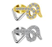 MAGICLULU 2 Piezas Piercing Nasal en Forma de Serpiente de Acero Inoxidable Dorado, Resistente Corrosión Óxido, Apto para Noches de Fiesta y Uso Diario para Novias