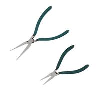 MAGICLULU 2 Piezas Pinzas para Máquina de Tejer Urdimbre Alicates de Punta Plana y Recta Herramienta Textil Duradera de Acero para Punto Precisión y Resistencia