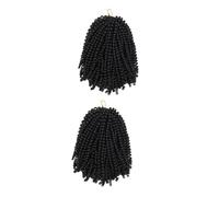 MAGICLULU 2 Piezas Rastas Africanas Peluca De Pelo Trenzado Decoraciones Para El Cabello Pelucas Afro Rizadas Peluca Afro Rizada Cabello Humano Ropa Bohemia Carney África Chinos Perder