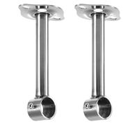 MAGICLULU 2 Piezas Soporte de Acero Inoxidable Incluye Base de Brida Resistente y Fácil de Instalar para Barra de Armario de 32mm Adecuado para Colgar Ropa y Toallas en Baño o Balcón