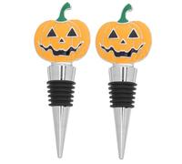 MAGICLULU 2 Piezas Unidades Tapones de Vino Reutilizables con Diseño de Calabaza para Halloween Tapones Decorativos de Aleación de Zinc para Botellas Sellado Seguro para Preservar y