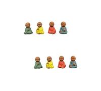 MAGICLULU 2 Series Adorno De Escritorio Decoración De Dormitorio Zen Little Monk Accesorios De Jardín Zen Monje En Miniatura Pequeño Decoración De Monje Decoración De Cerámica 4 Piezas