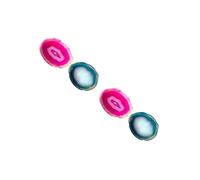 MAGICLULU 2 Series Rebanada De Piedra De Ágata Azul Decoración del Hogar Natural Rebanadas Decoración De La Casa Home Decoracion Rodaja De Ágata Pulida Rebanada Decorativa 2 Piezas*2