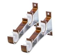 MAGICLULU 2 Unidades Soporte Instalación Fácil de Barra de Cortina Doble de Aleación de Aluminio Placa Metálica para Montaje Fijo y Apertura Opcional hacia Arriba o Abajo para Rieles de