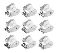 MAGICLULU 20 Piezas Polea De Cortina Planeador De Pista De Cortina Pañería Cortinas para Ventanas Porta Cortinas con Ruedas Planeo Polea De Pista para Cortina Rodillo De Cortina Plata Metal