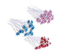 MAGICLULU 20piezas Horquillas u Tipo Con Cristales Forma De Rosa Roja Pinzas Para Pelo Con Rhinestones Accesorios Elegantes Para Boda Fiesta y Uso Diario