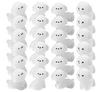 MAGICLULU 24 Piezas Figuras de Perro Pequeñas de Resina, Miniestatuas de Cachorro Que Brillan Oscuridad, Blanco, para Casa de Muñecas y Decoración de Tartas de Fiesta Varios Estilos