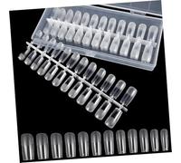 MAGICLULU 240 Piezas Puntas de Uñas Transparentes Cuadradas de Cobertura Completa para Manicura Uñas Postizas