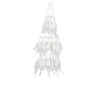 MAGICLULU 2piezas Cazador De Sueños Con Luz Led y Perlas Colgante De Carillón Viento Para Decoración De Pared Dormitorio y Salón Blanco
