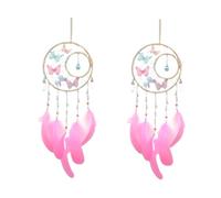 MAGICLULU 2piezas Collar Atrapasueños De Rosa y Blanca Para Decoración De Dormitorio y Hogar Filtra Sueños Negativos y Aporta Buenas