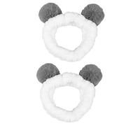 MAGICLULU 2piezas Diadema Elástica De Panda Para Mujer y Ligera y Actividades Accesorio Cuidado Facial y Gris