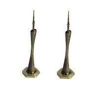 MAGICLULU 2piezas Modelo Decorativo De Torre De Cantón Metal Adorno De Guangzhou para Hogar y Fotografía Miniatura Creativa Bronce