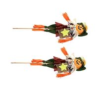 MAGICLULU 2piezas Muñeco de Espantapájaros Decorativo de Halloween para Jardín Césped y Calabazas Verdes Sombrero de Paja