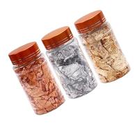 MAGICLULU 3 Botellas de Láminas para Diseño de Uñas Copos de Papel de Oro y Aluminio en Color Dorado, Plateado y Rosa, Decoración para Manicura Diy, Escamas para Uñas de Arte Profesional