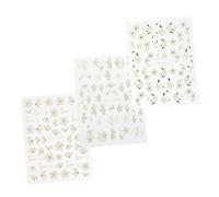 MAGICLULU 3 hojas Pegatinas Uñas Flores Adhesivas Decoración Nail Art Calcomanías para Manicura DIY Etiquetas Engomadas Uñas Diseño Ornamental