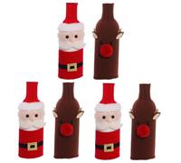 MAGICLULU 3 Juegos Juego De Botellas Navideñas Cubierta Botella Vino Protector Vino Petacas De Alcohol Decoración Favor De La Fiesta De Navidad Manga De 2 Piezas * 3