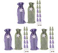 MAGICLULU 3 Juegos Matraces Bolsas De De Vino De Navidad Bolsas De Bolsas Tote Bolsosde Fiesta Bolsa De De Vino Bolsas De Viaje De Vino para Botellas De Vino Lino 12 Uds * 3