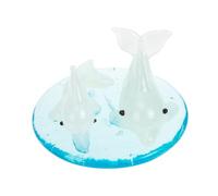 MAGICLULU 3 Piezas Adornos de Delfines Adorno de Mesa Criatura decoración del delfín Boda favores de Fiesta de Delfines Beto Mini Decoraciones de Delfines delfín de Cristal Vidrio Azul