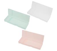 MAGICLULU 3 Piezas Caja Porta Lápices de Plástico PC Transparente | Doble Cara Transparente, Diseño Rectangular Multiusos, Acabado Sencillo Color Aleatorio