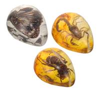 MAGICLULU 3 piezas Conjunto de Especímenes de Insectos Ámbar Real Colgantes Preperforados para Decoración DIY Colección y Manualidades Diseño Detallado para Decoración Navideña y Regalo