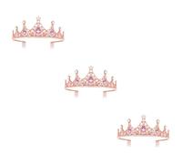 MAGICLULU 3 Piezas Para Novia Reina Barroca Enjoyada De Novia Tiara De Princesa Antigua Nupcial Diadema Enjoyada Diadema De Cristal Cabello Rosa Niño Pedrería Accesorios