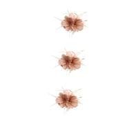 MAGICLULU 3 Piezas Pinza para el cabello hair topper horquillas de novia tocados para mujeres fiesta de té rubor muy decoración sombreros presilla lateral pluma crema clip de sombrero flores