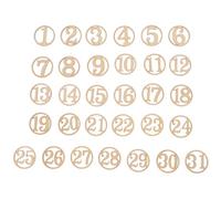 MAGICLULU 31 Piezas Recortes de Madera Pueden Pintar Formas de Números para Manualidades Creativas, Materiales de Madera sin Terminar Ideales para DIY y Decoración Navideña