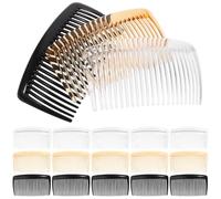 MAGICLULU 36 piezas Peinetas Laterales para Cabello de Mujer Clips de Peines de Plástico PC Seguros para Accesorios DIY Combinaciones Blanco Negro y Transparente para Crear Peinados Únicos