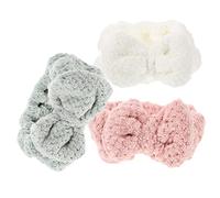 MAGICLULU 3piezas Accesorio De Diadema De Felpa Lazo Cabello De Niñas Kit De Cuidado Facial