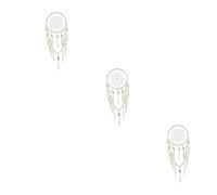 MAGICLULU 3piezas Cazador De Sueños Decorativo De Pared Blanco Borlas De Pelo Colgante Artesanal Para Decoración Del Hogar Para Dormitorios y Eventos Como Bodas