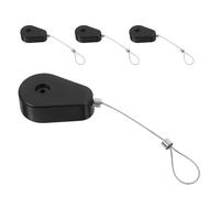 MAGICLULU 4 Cerraduras de Seguridad Antirrobo Telescópicas con Cable de 1 Metro Caja Retráctil Automática Negra con 2 Cierres Correa de Cable para Control Remoto Protección para Oficina