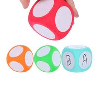 MAGICLULU 4 Dados de Espuma Eva de 6cm para Escribir y Borrar en Seco, Suaves y Fáciles de Agarrar, Ideales para Actividades Educativas Aula y Entretenimiento Familiar