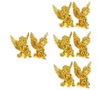 MAGICLULU 4 Juegos Adorno De Ángel De Resina Lilo Adornos De Angeles Exterior Ligero Hogar Solar Home Decor Decoração Casa Estatuilla De Ángel Decorativa Escultura De Ángel Golden 2 Piezas*4