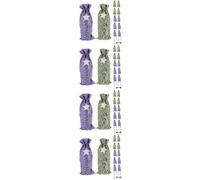 MAGICLULU 4 Juegos Tote Bolsosde Fiesta Bag Bolsitas para Bolsas para Vino Bolsa De Vino con Cordón Plegable Bolsas De Vino A Granel Bolsas De De Botella Lino 12 Uds * 4