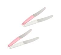 MAGICLULU 4 Limas de Uñas de Acero Inoxidable y Abs Diseño Curvado Ahorro Fácil de Guardar, Paquete de 4 Piezas Color Aleatorio para Manicura y Pedicura