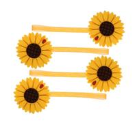 MAGICLULU 4 Piezas Alzapaños Magnéticos de Girasol de Hebillas Decorativas para Cortinas Clips Boho para Sala y Dormitorio Instalación Rápida sin Herramientas Accesorios de Ventana