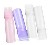 MAGICLULU 4 piezas Botellas Aplicadoras de Peine Raíz para Tinte de Cabello Botella Dosificadora de Reutilizable con Escala Graduada Aplicador Práctico para Cuidado y Tintura