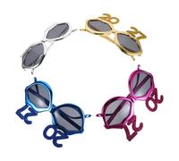 MAGICLULU 4 Piezas Gafas de Año, Gafas de Fiesta de Año, Plástico, Efecto Brillante Electrochapado, Preparadas para Usar, Fáciles de Repartir, para Celebraciones de Fin de Año y Fiestas